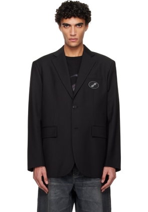 We11done Black Oversized Suit Logo Blazer