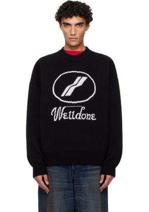 We11done Black Logo JQD Sweater