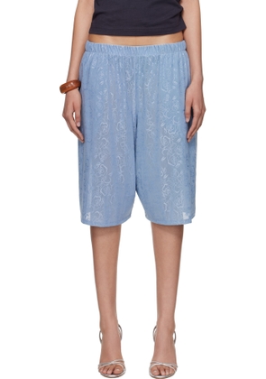 Conner Ives SSENSE Exclusive Blue Lace Basketball Shorts