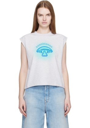 Casablanca Gray Airbrush Mushroom Tank Top
