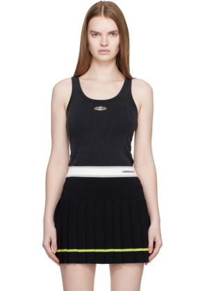 Casablanca Black Corrosion Ribbed Tank Top