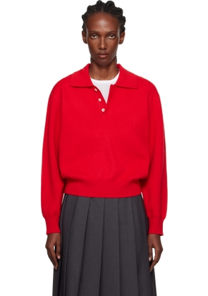 Dunst Red Collared Sweater Polo