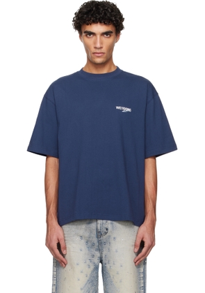 We11done Navy '1506' Wave Logo T-shirt