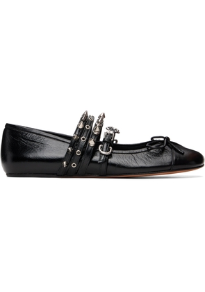 ABRA Black Spike Ballerina Flats