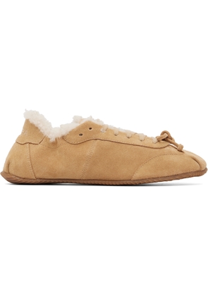 ABRA Beige Ballerina Shearling Sneakers
