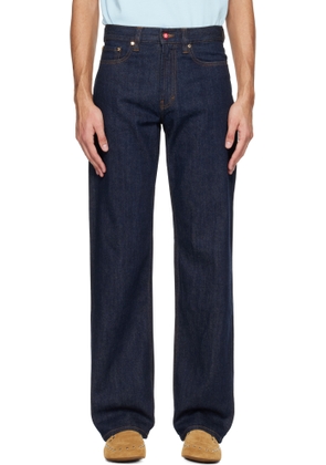 Casablanca Navy Selvedge Embroidered Laurel Jeans