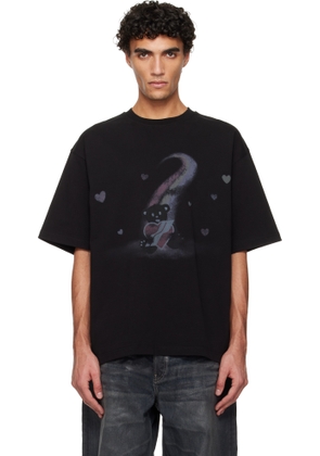 We11done Black Teddy Hearts T-shirt
