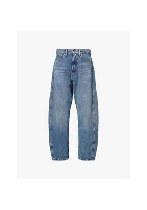 Womens Good American Good Extreme Barrel Balloon-Leg Denim-Blend Jeans