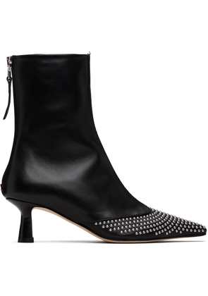 Aeyde Black Sila Mini Stud Leather Boots