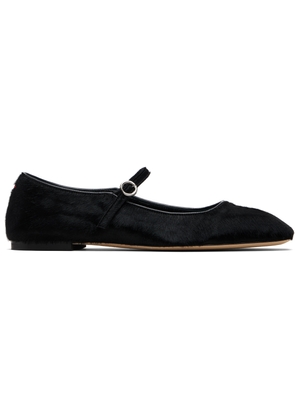 Aeyde Black Uma Ponyhair Mary-Jane Ballerina Flats