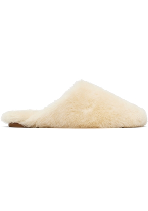Aeyde Off-White Rega Shearling Slippers