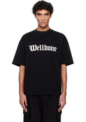 We11done Black Gothic Logo T-shirt