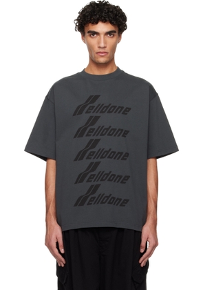 We11done Gray 'We11done' Front Logo T-shirt
