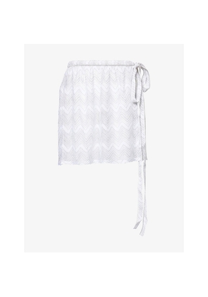 Womens Missoni Miss 3D Chevron Metallic Mini Skirt