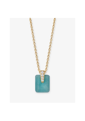 Womens Astley Clarke Deco 18ct Yellow Gold Vermeil, Amazonite and White Sapphire Pendant Necklace