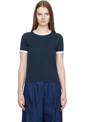 A. P.C. Navy Crop Manche Courte Contrast T-shirt