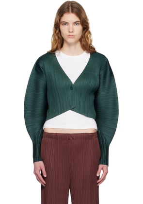 PLEATS PLEASE ISSEY MIYAKE Green Monthly Colors December Cardigan