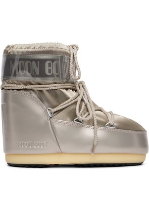 Moon Boot Silver Icon Low Glance Satin Boots