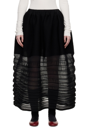 ISSEY MIYAKE Black December Moving Knit Midi Skirt