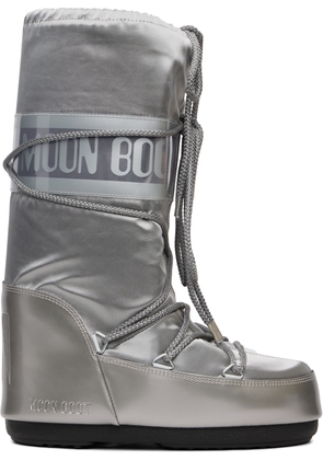 Moon Boot Silver Icon Glance Satin Boots