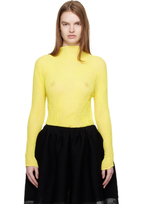 ISSEY MIYAKE Yellow Chiffon Twist 3 Top