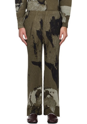 HOMME PLISSÉ ISSEY MIYAKE Brown Painted Stone Trousers