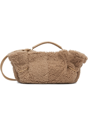 HEREU Beige Arta Mini Curly Shearling Bag