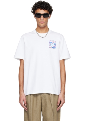Casablanca White Heat Map Logo Short Sleeve T‑shirt