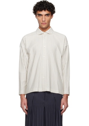 HOMME PLISSÉ ISSEY MIYAKE White Stripe Jersey Shirt