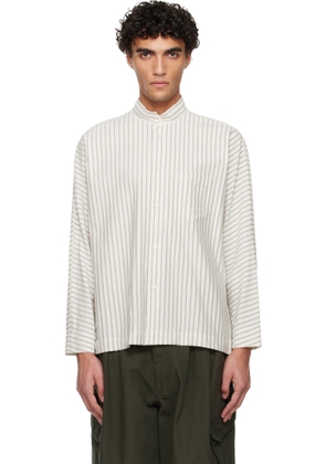 HOMME PLISSÉ ISSEY MIYAKE White Stripe Jersey Shirt