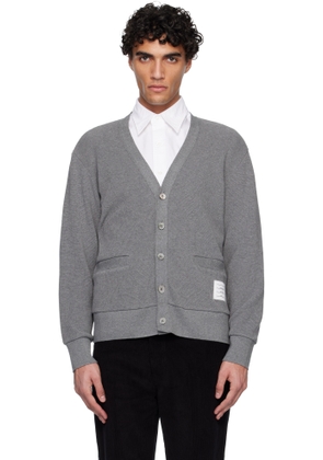 Thom Browne Gray V Neck Cardigan