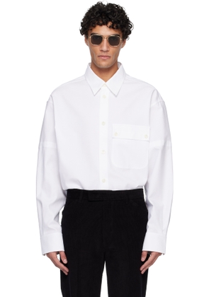 Thom Browne White Opique Double Needle Armband Oversized Shirt