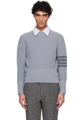 Thom Browne Navy Cotton Cardigan Stitch 4-Bar Sweater