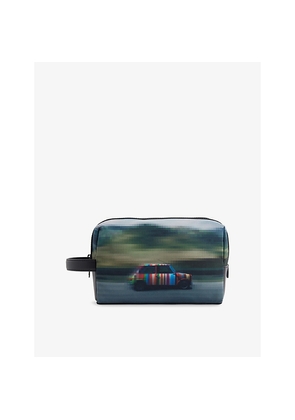 Mens Paul Smith Signature Stripe Faux-Leather Washbag