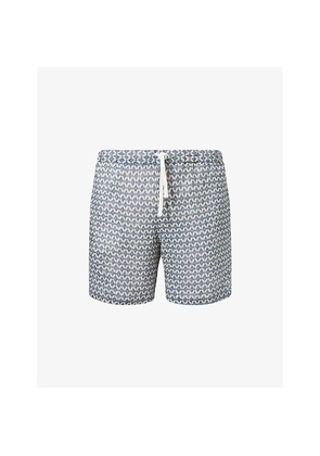 Mens 120% Lino Grpahic-Print Linen Bermuda Shorts