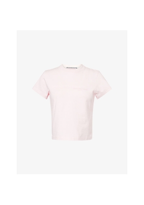 Womens Alexander Wang Shrunken Cropped Cotton-Jersey T-Shirt