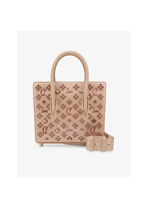 Womens Christian Louboutin Paloma Mini Pearlescent-Leather Top-Handle Bag