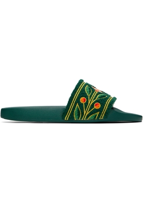 Casablanca Green Laurel Terry Slides