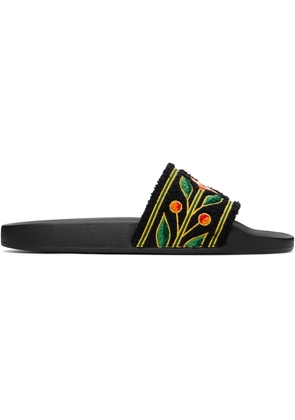 Casablanca Black Laurel Terry Slides