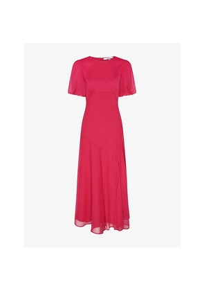 Womens Omnes Nola Round-Neck Puff-Sleeve Woven Maxi Dress