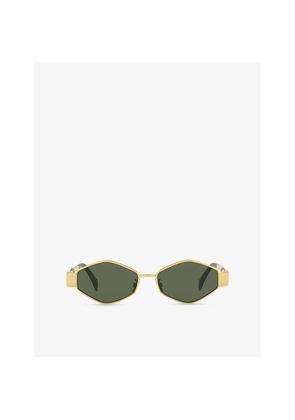 Womens Celine Metaltriomphe Irregular-Frame Metal Sunglasses