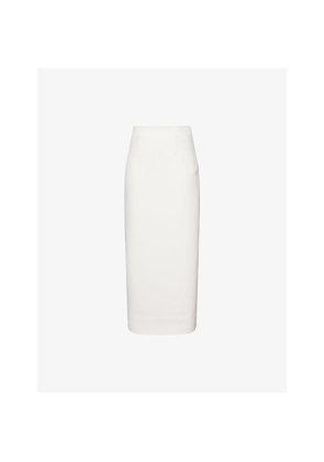 Womens Roland Mouret Crepe Split Stretch-Woven Midi Skirt