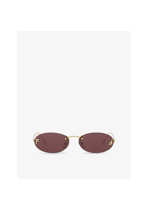 Fendi Fe4075Us Oval-Frame Metal Sunglasses