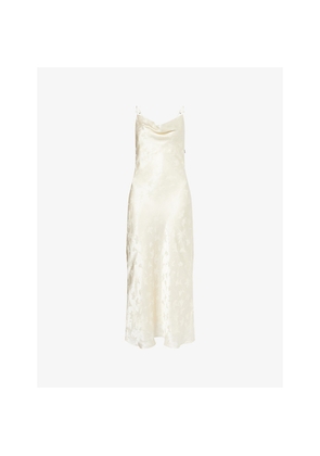 Womens Rotate Birger Christensen Satin Floral Silk Midi Dress