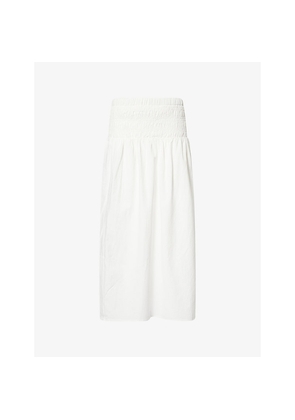 Womens 4th & Reckless Jadey Shirred Cotton-Poplin Maxi Skirt