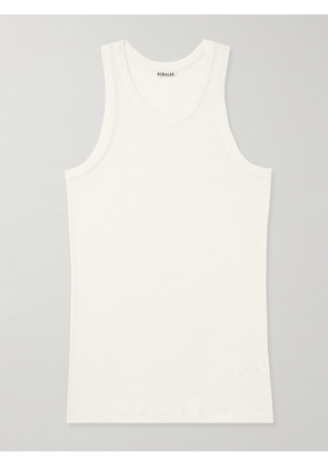 Auralee - Ribbed Organic Cotton Tank Top - Men - White - 3