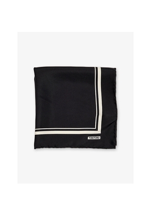 Mens Tom Ford Striped Silk Pocket Square
