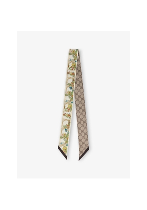 Gucci Graphic-Print Silk Scarf
