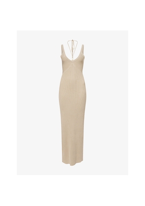 Womens 4th & Reckless Dion Ribbed Knitted Maxi Dress