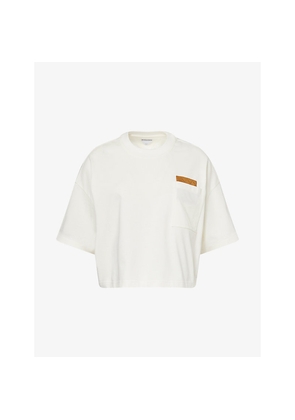 Womens Bottega Veneta Cropped Cotton-Jersey T-Shirt